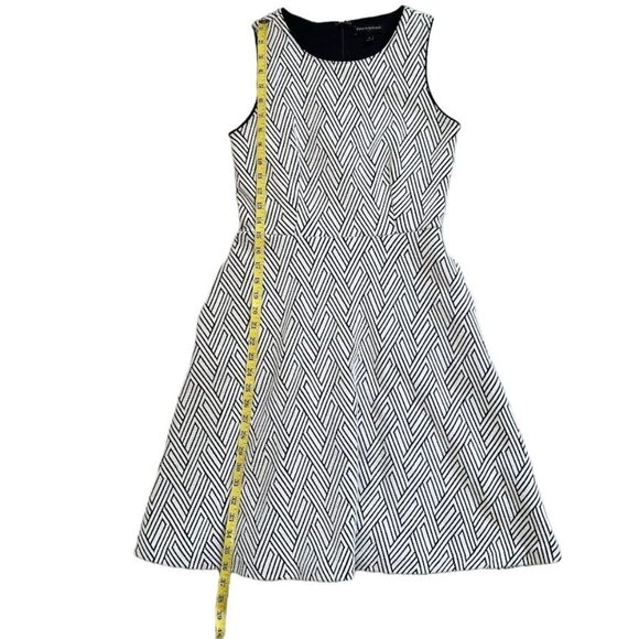 Banana Republic Black/White Geometric/Chevron High Waist/A-Line Dress - Picture 12 of 16